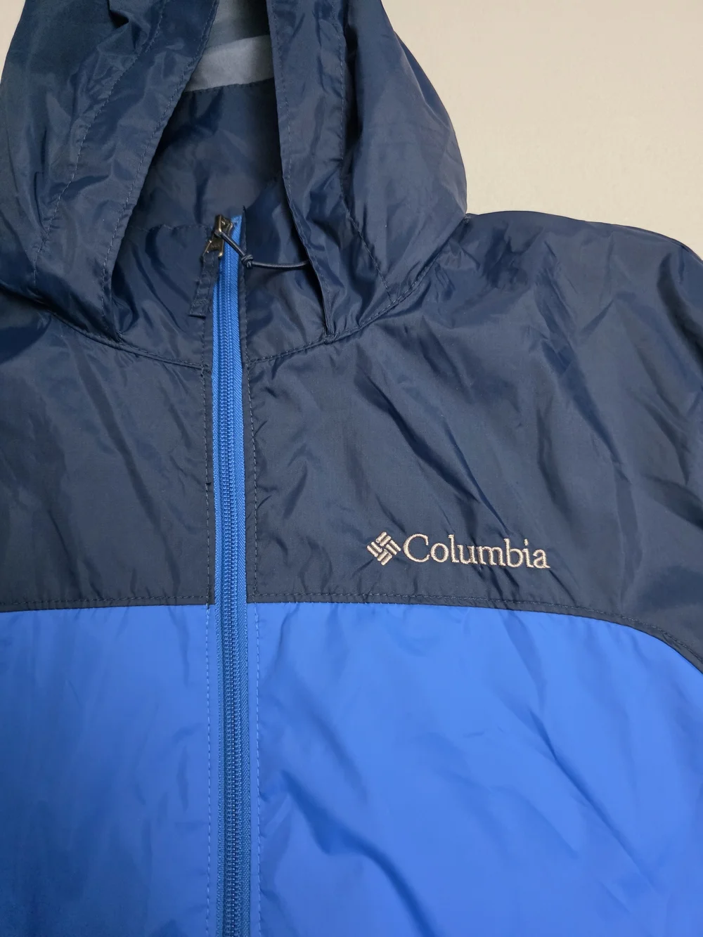 Columbia Waterproof Blue Hooded Rain Jacket